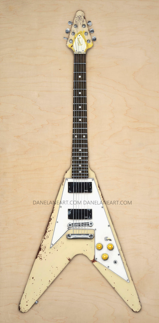 James Hetfield's Flying V / PG VERSION / 24x48 limited/numbered reproduction of the original hand painted artwork.