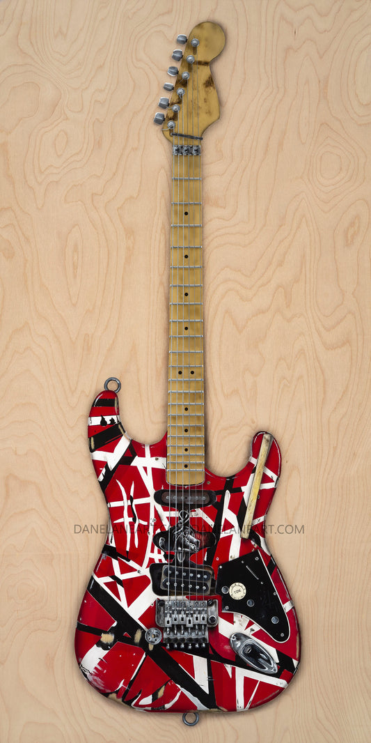 Eddie Van Halen's "Frankenstrat" / 24x48 limited/numbered reproduction of the original hand painted artwork.