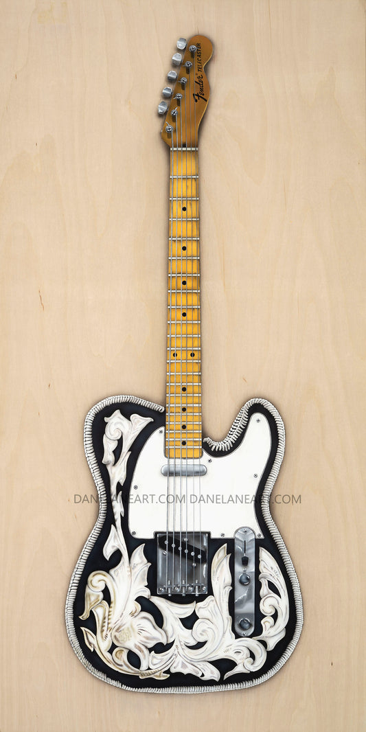 Waylon Jennings' 1950's Telecaster / 24x48 limited/numbered reproduction of the original hand painted artwork.